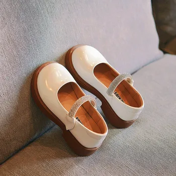 Pantofi Fete 2022 Toamna Copii De Moda Mary Jane Printesa Rochie De Petrecere Elev De Școală Apartamente Moale Stras Copilul Platforma
