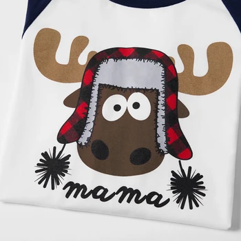 PatPat De Crăciun De Familie Elan De Imprimare De Potrivire Seturi De Pijamale (Rezistente La Flacără)