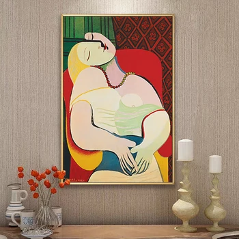 Picasso Femeie Visează Abstracte Tablouri Canvas Stil Nordic Arta de Perete Imagini, Postere si Printuri pentru Living Decorul Camerei
