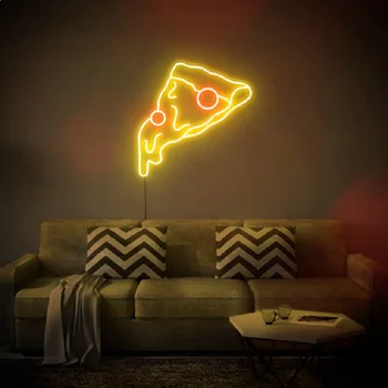 Pizza personalizate Led Flex Acril Transparent Semn de Neon Lumina Decor Agățat de Perete pentru Casa de Bucătărie Cameră Restaurant Vânzare Magazin