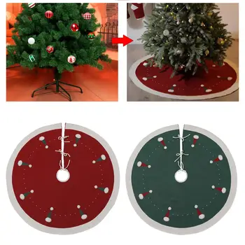 Pomul de crăciun Fusta Fermă Decoratiuni 122cm Pom de Crăciun Mat cu Pălărie de Crăciun Modele pentru Vacanta de Anul Nou Garden Home