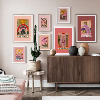 Rezumat Iubitorii De Tarot Soarele Împărăteasa Preoteasa Postere Canvas Tablou De Perete De Arta De Imprimare Poze Camera De Zi Interior Decor Acasă