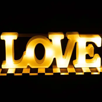 Romantic Ziua Îndrăgostiților Cadou Propunere DRAGOSTE 3D LED Scrisoare Semn Lumina de Noapte Inima Marquee Lampă de Masă Felinare Lampa pentru Nunta