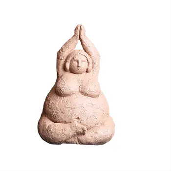 Rășină Rezumat Fat Lady Yoga Statuie Decor Acasă Decorare Camera Figurine Pentru Interior Accesorii De Birou Sculpturi Nordic Viață