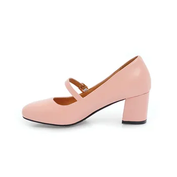Salu 2020 noi Femeile Pompe de Piele Pu se Potrivesc rotund Toe Pantofi pentru Femei de Moda Platformslip pe Casual Pantofi de Nunta Dimensiune 34-45