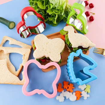 Sandwich Cutter Set pentru Copii de Copii de origine Animală Dinozaur Star în Formă de Inimă din Oțel Inoxidabil Mucegai de Pâine DIY Cookie-urile de Mâncare Fructe de Mucegai