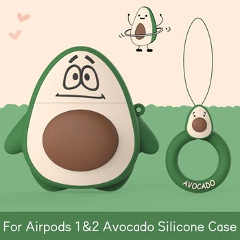 Silicon Moale De Desene Animate Model Drăguț Caz Pentru AirPods 2 1 Mat Cască Caz Pentru Apple AirPods 1 2 Capsuni Avocado, Piersici Caz
