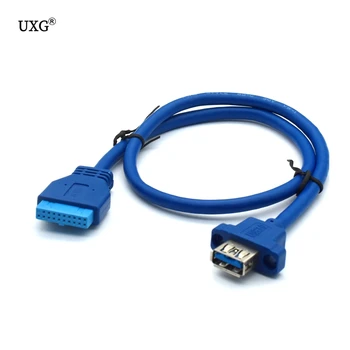 Singur Port USB 3.0 de sex Feminin Montare Șurub de Tip Panel la Placa de baza 20Pin Cablu 0,5 M 50cm