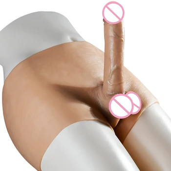 Solid Vibrator Portabil Sexul Strap-on Dildo pantaloni Scurți Realiste de sex Masculin Penisului Silicon Dong Jucarii Sexuale pentru Lesbiene Femeie Femeie Masturbari