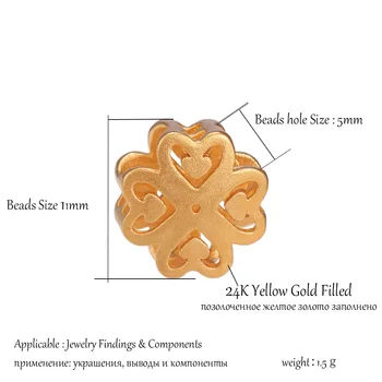 St. kunkka Culoare Aur Galben Umplut 11mm Hollow Inima Margele se Potrivesc Farmecul Brățară Brățară Handmade, DIY, Pentru Femei Bijuterii Accesorii