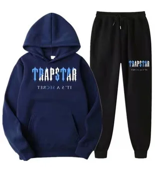 Trening TRAPSTAR Brand Imprimat Sport Barbati 26 Culori Calde Set de Doua Bucati Liber Hanorac Hanorac + Pantaloni Set Hanorac Jogging