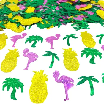 Tropical Jungle Party Confetti Masa de Confetti cu Copac de nucă de Cocos, Palmier, Ananas, Flamingo Forma pentru Nunta Logodna