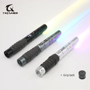 TXQSABER RGB Sabia de Metal Mâner pentru Grele Duel 12 LED-uri de Culoare a Modifica Volumul în Vigoare 10 SoundFonts FOC Blaster Sabie cu Laser Jucarii