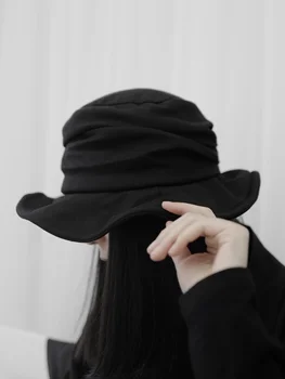 UMI MAO Yamamoto Vânt Negru Japonez Retro Pescar Pălărie Bărbați Femei Fold Design Pălărie Harajuku Y2k Femme Hombre Gotic
