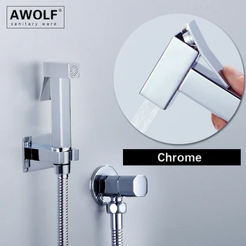 Un lup Chrome Portabile Toaletă, Bideu Pulverizator Alamă Solidă de Igienă Cap de Duș Pătrat Anal Duș Sistemul Shattaf mașină de Spălat AP2247