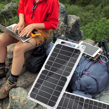 USB Panou Solar în aer liber 6W 5V Portabil Alpinism Camping Călătorie Încărcător Solar Generator de Banca de Putere pentru Telefonul Mobil Lumini