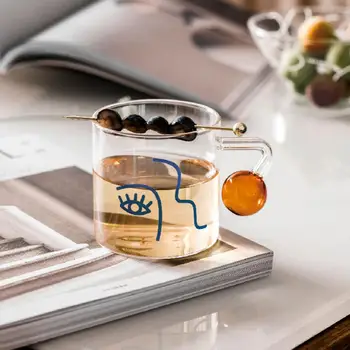 Utilizarea pe scară largă Practice Cafea Băut Cana cu toartă o Cană de Sticlă Portabil Transparent Cana de Moda pentru Interior