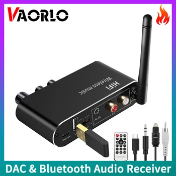 VAORLO DAC Bluetooth Audio 5.1 Receptor USB, 3.5 MM AUX RCA Optic Coaxial Adaptor Wireless Digital la Analogic Audio Converter