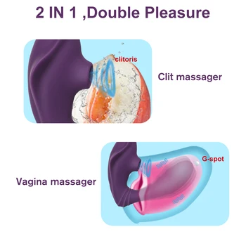 Vasana 2 In 1 Orgasmul Punctului G & Supt Clitoris Vibratoare Pizde Care Suge Vibratorul Cu G-Spot Vibrator Pentru Stimulare Jucarii Sexuale Pentru Femei