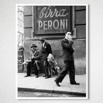 Vintage Italia Minimalist Oameni pe O Stradă din Napoli Postere, Printuri Panza Pictura Arta de Perete Imaginile pentru Camera de zi Decor Acasă