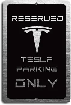 Voss Colectie Tesla Masina de Parcare Rezervat doar Aluminiu Semn cu Toate Vreme de Protectie UV