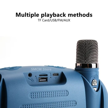 Wireless de mare Putere Portabil Microfon Difuzor Bluetooth Sunet de Familie Karaoke Subwoofer Boombox în aer liber Audio Suport TF FM USB