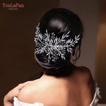 YouLaPan HP287 de Mireasă Elegant Clip de Păr Agrafe de păr Stras Nunta Accesorii de Par pentru Mireasa de Culoare Argintie Tiara Ornamente de Păr