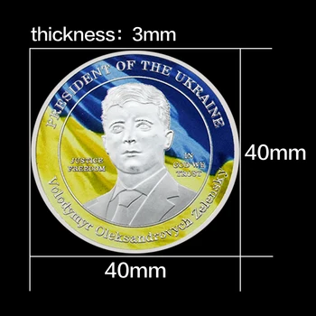 Zelensky Monedă De Aur Președintele Ucrainean Monede De Colecție Moneda De Culoare Placare Moneda Norocoasă În Dumnezeu Avem Încredere În Monedă