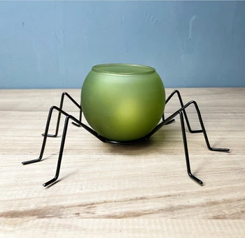 Ziua De Halloween Din Fier Forjat Spider Sfesnice Sticla Suport Lumanare Halloween Decor Acasă Creative Living Ornamente