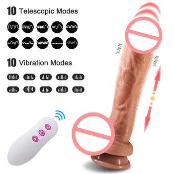 Încălzire Automata Impingandu-Realistic Dildo Penis de la Distanță fără Fir G-Spot Vibrator Sex Feminin Jucărie pentru Femei Adulte 18 Masturbari