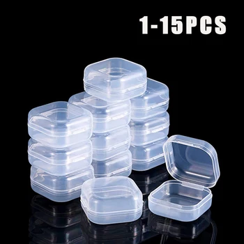 1-15 buc Mini Plastic, Containere de Depozitare Cutie Portabil Pastila Medicina Suport de Stocare Organizator Bijuterii Ambalaje pentru Cercei Inele