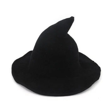 1 BUC Moderne de Halloween Vrăjitoare Pălărie de Lână Femei Doamnă la Modă Realizate Din Lână de Oaie Petrecere de Halloween Pălărie de Petrecere Festivalul Pălărie