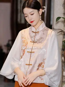 2022 high-end femei broderie top vesta chineză stil retro elegant lady vestă fără mâneci femei veste fără mâneci haina hanfu
