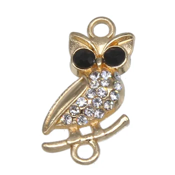 6pcs 14*25*5mm Aur, Argint Stras Owl Conector Bijuterii Handmade-Bratara Bijuterii Descoperi DIY Brățară Accesorii