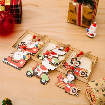 9pcs/cutie Crăciun Pandantive din Lemn Xmas Copac Agățat Ornamente, Decoratiuni de Craciun pentru Casa Noua Anul 2023 Cadou de Crăciun Decor