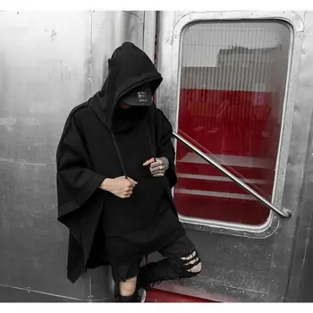 ARENS Techwear Negru Supradimensionat Hanorace Hanorac Largi Trenci ofițeresc Hanorac Barbati Goth Punk Japoneză Streetwear Hip Hop Gotic
