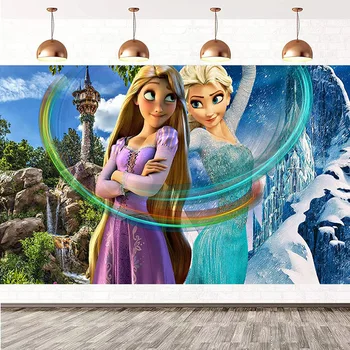 Frozen Elsa Fundalul Banner Ziua de nastere pentru Fete pentru Copii de Fotografie Ziua de nastere Banner Petrecere Copil de Dus Gheață Zăpadă de Fundal Castel