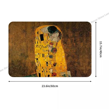 Gustav Klimt Pictură în Ulei Mat Baie DER KUSS Sărutul Preș Bucatarie Mocheta Balcon Covor Decor Acasă