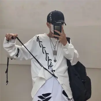 Liber Jachete Femei BF Unisex Hip Hop Streetwear Dantela-up Elegant Proiectat de Agrement coreean Harajuku Ulzzang Y2k Noi la Modă de Primăvară