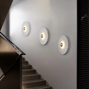 Modern Rotund LED Lumini de Perete Metal Alb Living Noptiera Scări Culoar Tranșee de Perete Art Deco Atmosferă Frumoasă Lampă