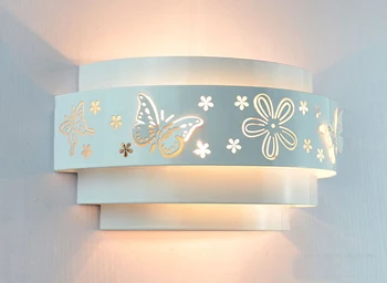 Morden lămpi de perete Minimalist fluture flori sculptate LED e27 lumina de Perete,alb stereoscopic de Fier de acoperire oglinda fata /dormitor kituri