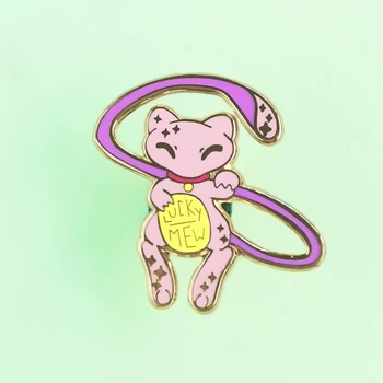 Noroc Mew Pisica Maneki Greu De Email Pin De Desene Animate Drăguț Rever Insigna Brosa Joc Video Colecta Medalie Moda Bijuterii Cadou Unic