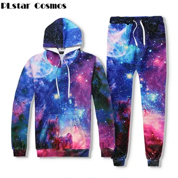 PLstar Cosmos Spațiu Galaxy Hanorace Barbati/Femei Tricou cerul Înstelat de imprimare 3d casual Hip Hop Tricou +pantaloni Joggers