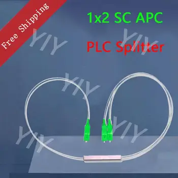 Transport gratuit 5PCS/Mulțime de Fibre Optice PLC Separator SC 1 : 2 Mini-Tub din Oțel de Tip 1x2 0.9 mm Fibre Opitc Splitter SC/APC Conector